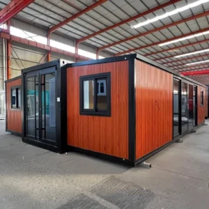 Maison extensible de 9 mètres avec porte latérale coulissante