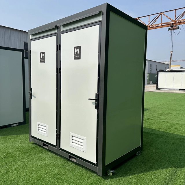 Toilettes portables préfabriquées pour deux personnes – Image 2