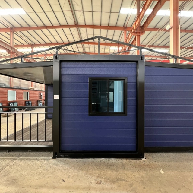 Porche d'entrée extensible de 6 mètres (20 pieds) avec panneaux muraux bleus et aile. – Image 6