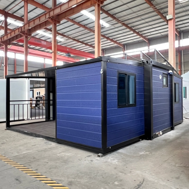 Porche d'entrée extensible de 6 mètres (20 pieds) avec panneaux muraux bleus et aile. – Image 5